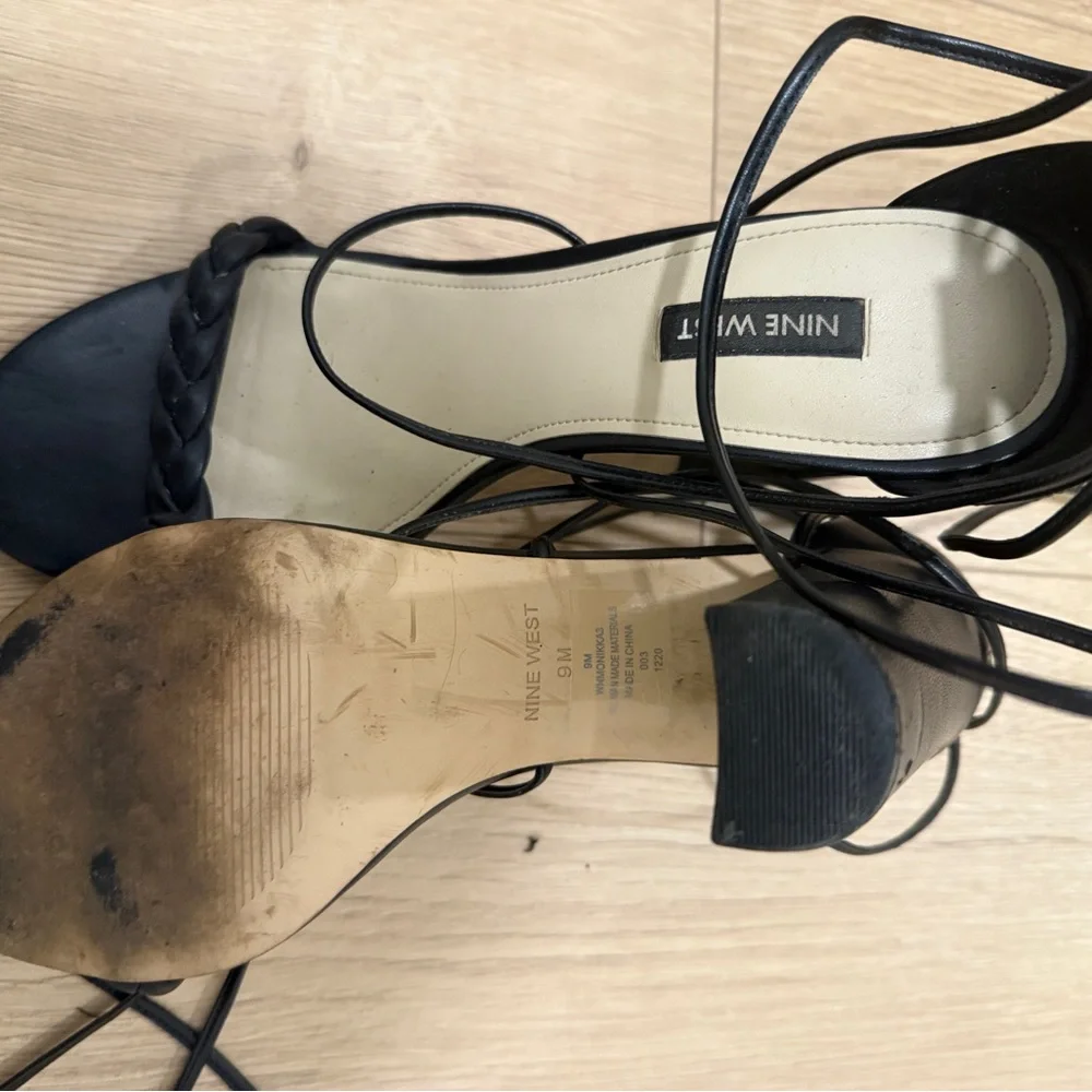 Nine West Monikka Ankle Wrap Heeled Sandals Size 9